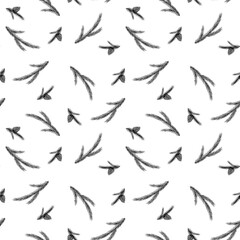 Fototapeta premium seamless black and white pattern with Christmas tree