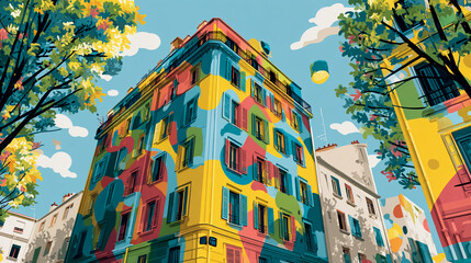 Colorful Mural Building
