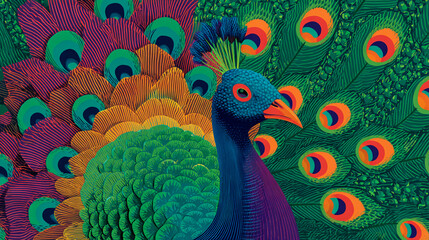 Colorful Peacock Illustration
