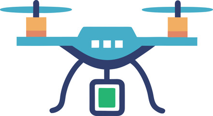 Flying Drone with Battery Level Symbol Vector Icon for UAV Monitoring, Drone Operation, and Smart Technology