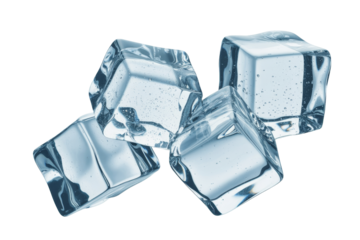 Ice cubes shattering in mid-air creating a spectacular splash effect