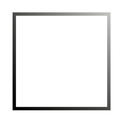 Gradient black square frame design isolation on transparent background 