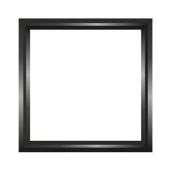 Gradient black square frame design isolation on transparent background 