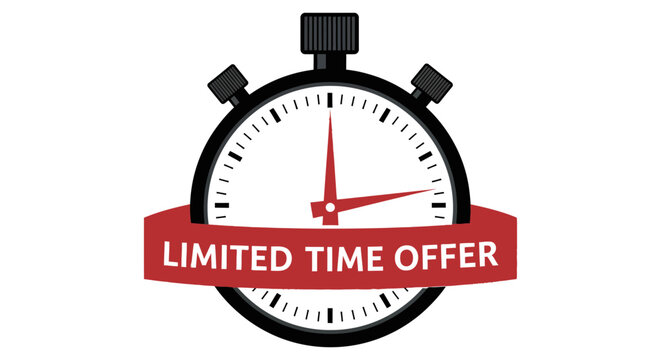 Limited time offer countdown timer special deal promotion sale urgent purchase now clock