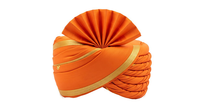 Maharashtrian Puneri Pheta Orange Traditional Turban
