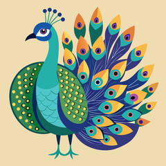 Elegant peacock vector illustration majestic bird graphic scalable design for commercial use silhouette White background