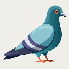 Vector illustration of a pigeon bird standing and facing forward scalable graphic icon for design projects silhouette White background