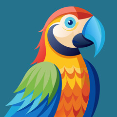 Vibrant macaw parrot vector illustration colorful scalable bird graphic design eps icon silhouette White background