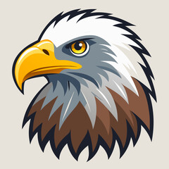 Majestic bald eagle head vector illustration powerful bird of prey scalable graphics for design projects silhouette White background