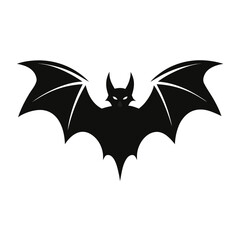 Scalable vector graphic silhouette of a flying bat with wide wings spread for digital and print applications silhouette White background