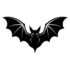 Flying bat vector graphic silhouette wide wings spread scalable illustration icon for design silhouette White background