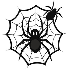 Spider and web halloween decoration vector illustration scalable graphic for festive design projects silhouette White background