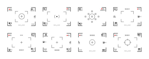 Camera screen with focusing and camcorder capture on digital display.