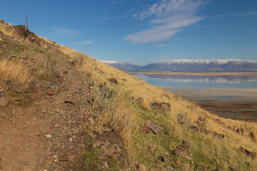Dooley Knob trail on Antelope Island State Park, Utah