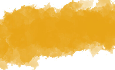 Obraz premium Abstract yellow watercolor brush stroke isolated on transparent background