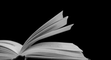 Classic reading book on dark background