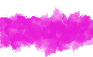 Vibrant pink watercolor splash isolated on transparent background