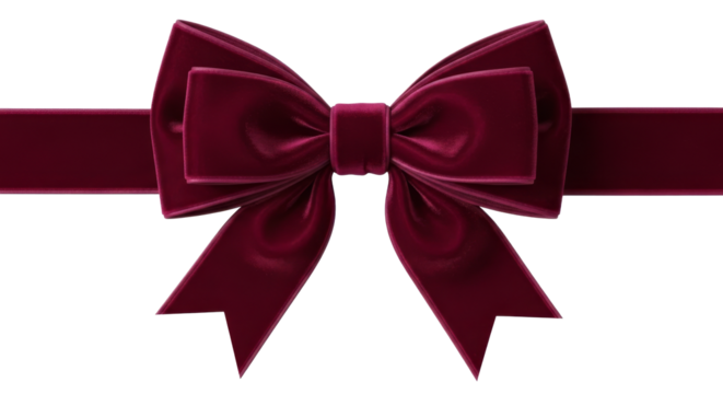 Deep Red Velvet Ribbon Gift Bow