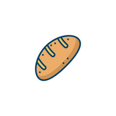 Brown bread vector illustration on white background