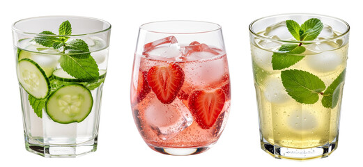 Three Summer Detox Drinks with Fruit and Mint