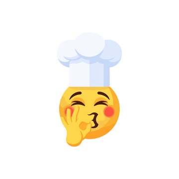 Chef emoji kissing fingers in approval icon for delicious food reaction