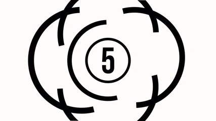 Stylish Abstract 10 to 0 Countdown Timer Animation | Circular Segmented Wiping Graphics | Black & White Motion Graphic with Alpha Channel
