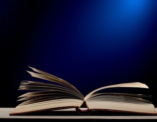 Classic reading book on dark background