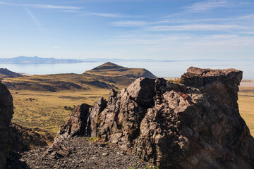 Dooley knob peak at Antelope Island, Utah
