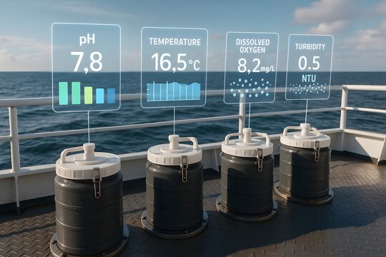 Water parameter measuring concept showing the power of science.