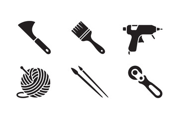 Collection of craft and diy tools and supplies