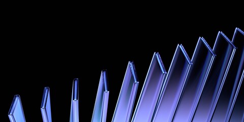 Fototapeta na wymiar Abstract glass structure, futuristic background design, 3d render