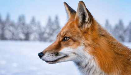Fototapeta premium A Red Fox in the Snow