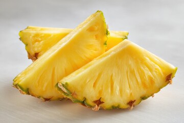 Juicy Pineapple Wedges - A Fresh and Exotic Tropical Delight in a Pile