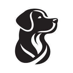 Stylized silhouette of a dog s head in profile