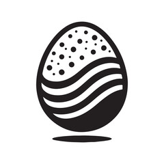 Hand drawn easter egg with abstract pattern and shadow