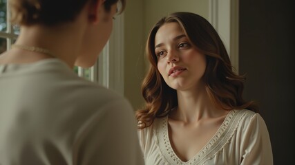 Fototapeta premium Prodigal daughter. A daughter who persistently seeks independence and rejects guidance. 