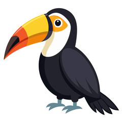 Fototapeta premium Illustration of a colorful toucan bird with large beak for educational and decorative purposes