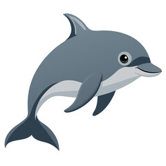 Fototapeta premium Cartoon dolphin vector illustration for kids learning about ocean animals and marine life art