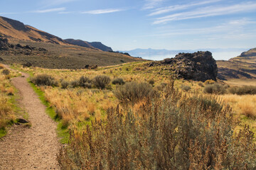 Dooley Knob trail on Antelope Island State Park, Utah