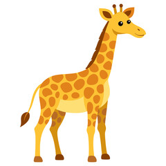Obraz premium Cartoon giraffe illustration vector image of african wildlife animal with long neck and spots