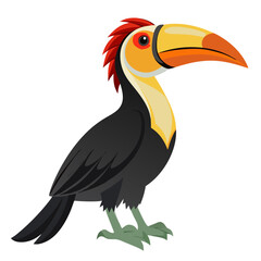 Fototapeta premium Illustration of a colorful toucan bird with large beak tropical wildlife animal drawing vector