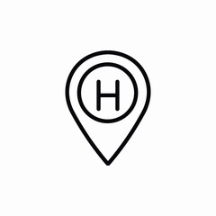 hospital location icon sign vector