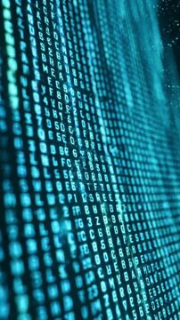 Flowing Streams of Glowing Digital Code in Blue-Green Palette Representing Futuristic AI Data Flow