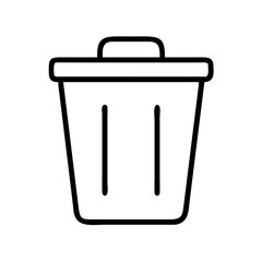 3d illustration of a minimalist line drawing of a waste bin, presented on a plain, suitable for digital and print media