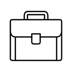 3d illustration of stylized line drawing of a briefcase with a prominent clasp, presented on a clean, signifying corporate identity