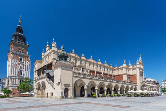 The Cracow Cloth Hall (Sukiennice) the central feature of the main market square in the Cracow Old Town, Poland.