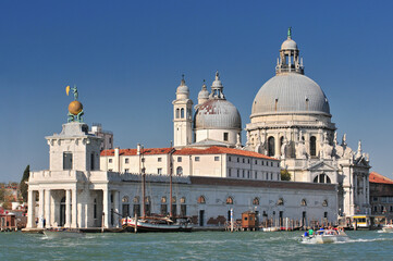 Basilica di Santa Maria della Salute on Punta della Dogana in Venice, Italy.