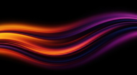 Abstract fiery wave flowing light isolated on transparent background