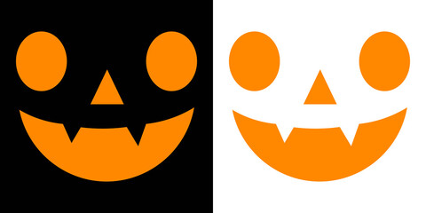 Vector set of scary pumpkin faces. Cutting stencils and templates for Halloween, stickers, printing...