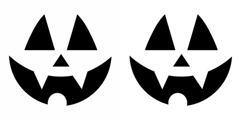 Face design for festive pumpkins. Set of evil face, pumpkin face, ghost. Symbols of the holiday....